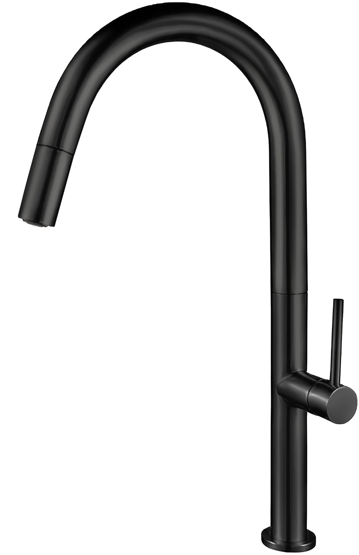 Grifo cocina alto extraíble monomando negro mate - Serie Eufrates