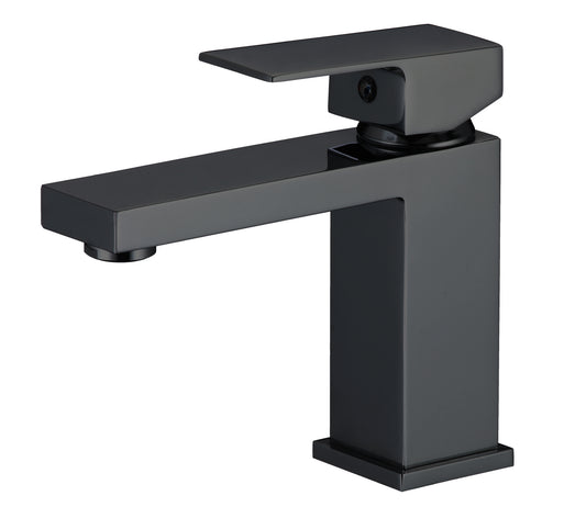 Grifo lavabo monomando cuadrado negro mate - Serie Segura