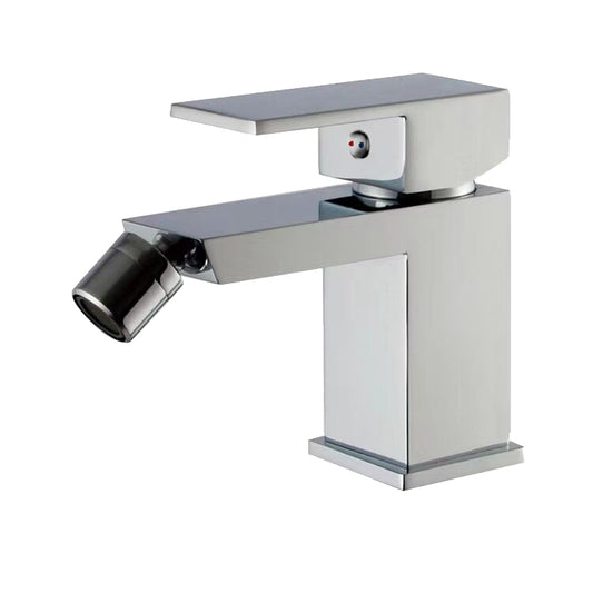 Grifo de bidet monomando cuadrado cromado - Serie Segura