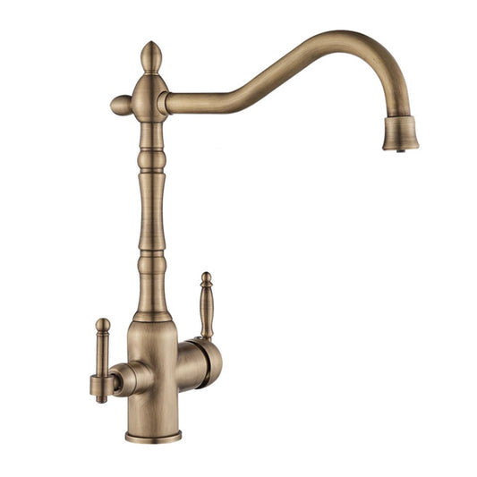 Grifo de cocina osmosis 3 vías diseño vintage dorado envejecido - Serie Orinoco