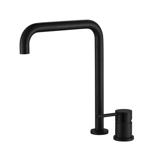 Grifo de lavabo encastrado monomando alto para pica negro mate - Serie Guadalope