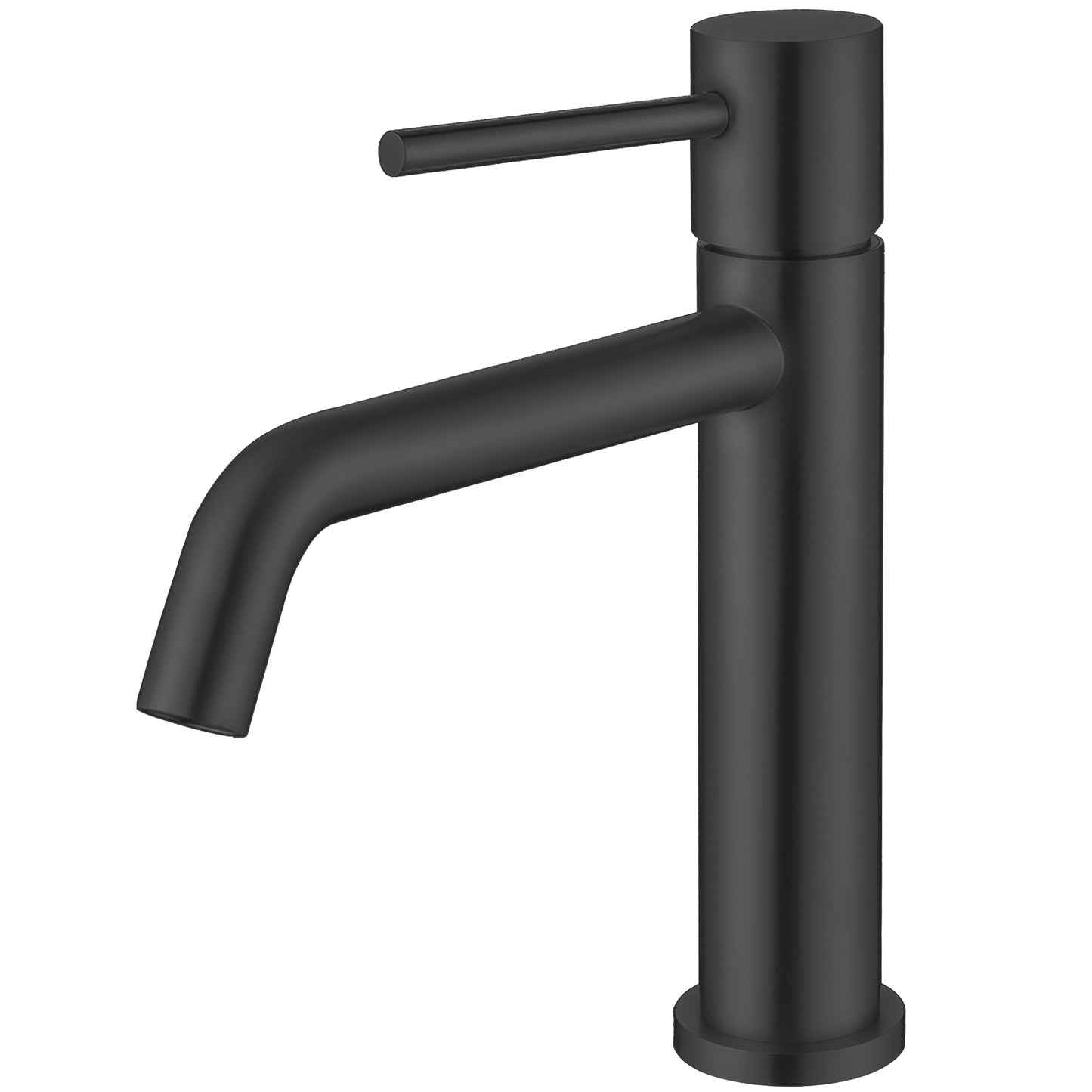Grifo de lavabo monomando redondo negro mate - Serie Ebro