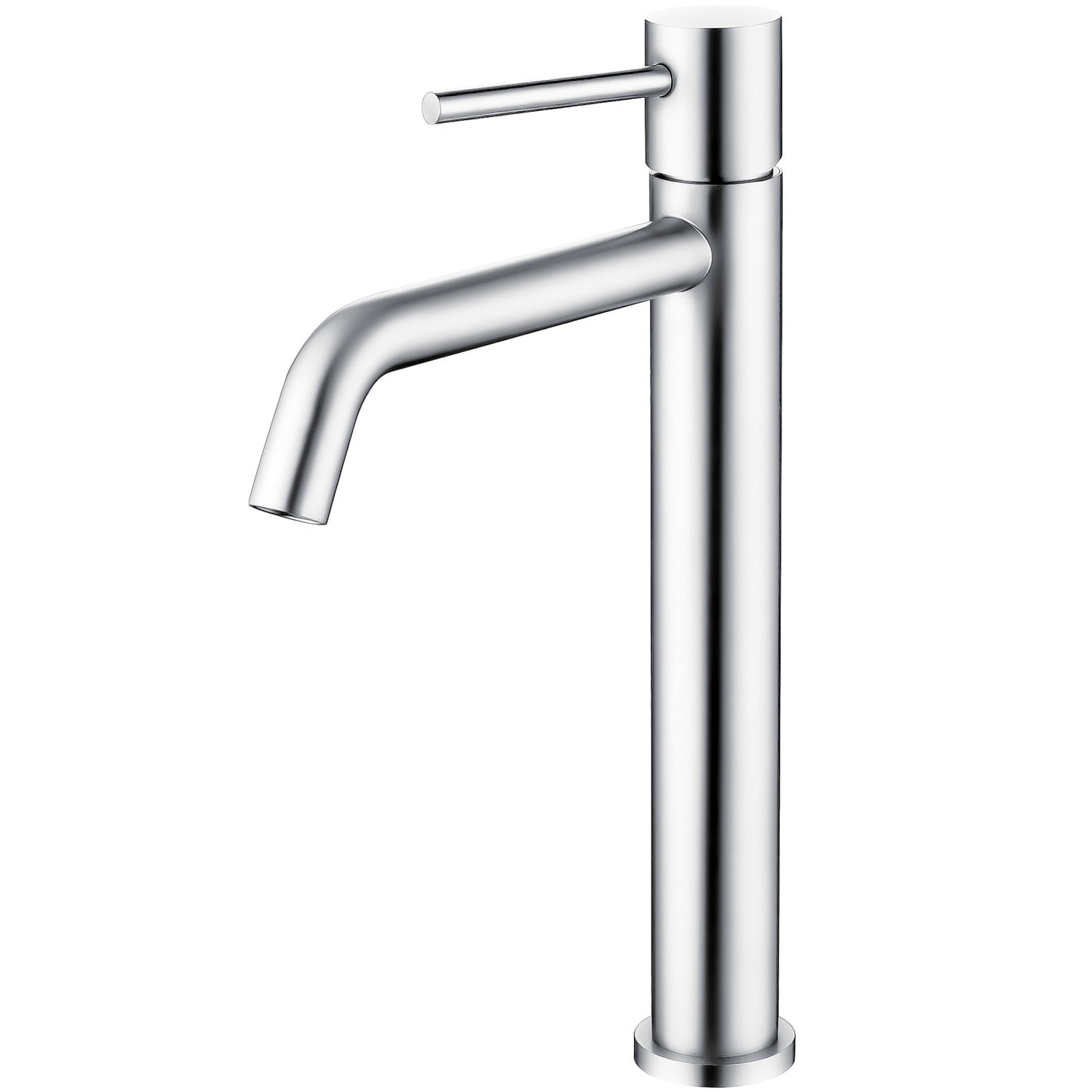 Grifo de lavabo alto para pica monomando redondo cromado - Serie Ebro