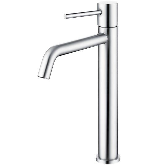 Grifo de lavabo alto para pica monomando redondo cromado - Serie Ebro