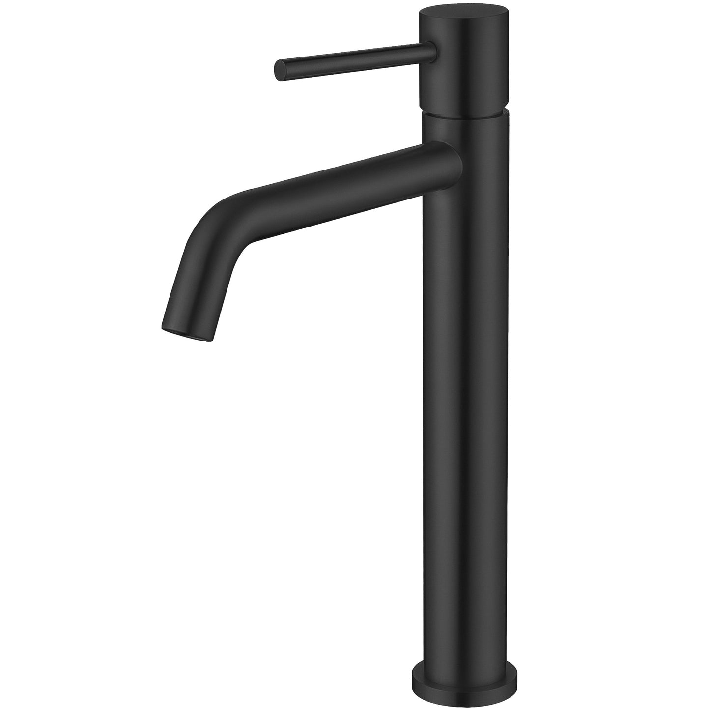 Grifo de lavabo alto para pica monomando redondo negro mate - Serie Ebro