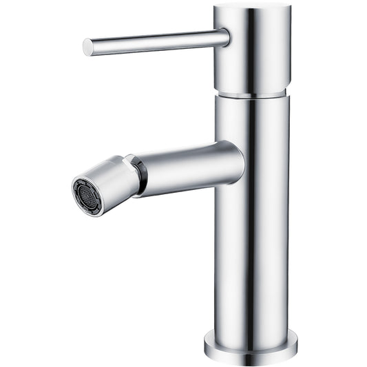 Grifo de bidet monomando redondo cromado - Serie Ebro