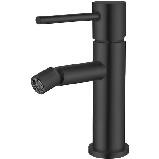 Grifo de bidet monomando redondo negro mate - Serie Ebro