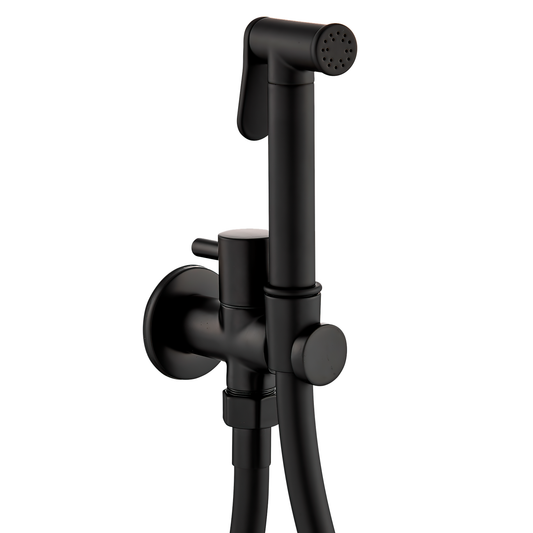 Grifo de bidet empotrado redondo 1 vía negro mate - Serie Guadiana