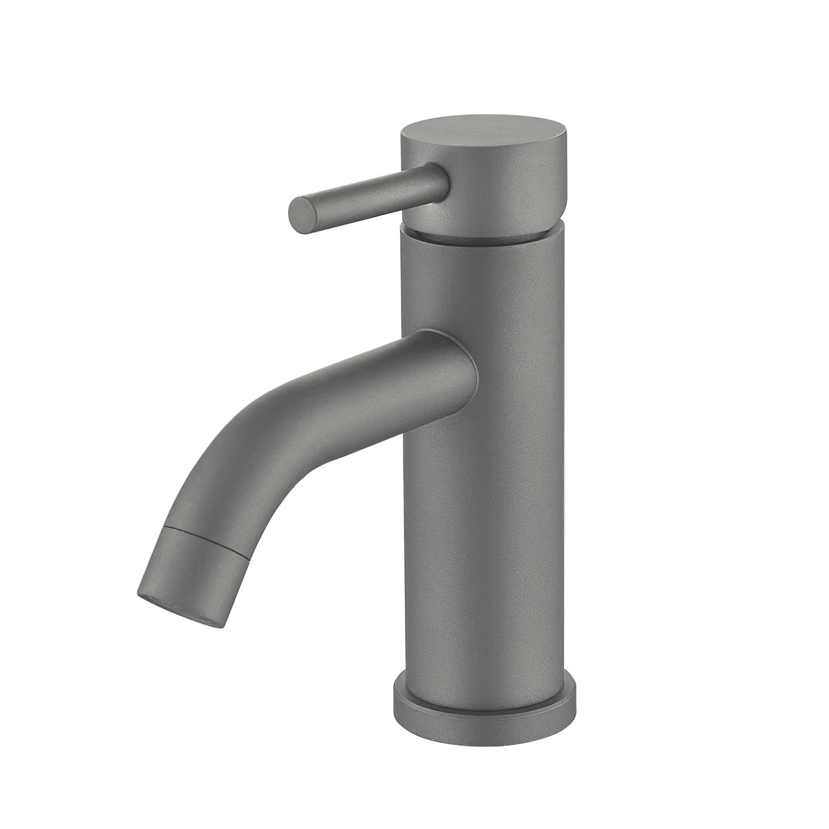 Grifo de lavabo monomando redondo gun metal - Serie Jabalón