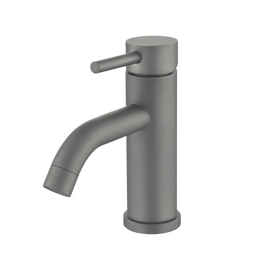 Grifo de lavabo monomando redondo gun metal - Serie Jabalón