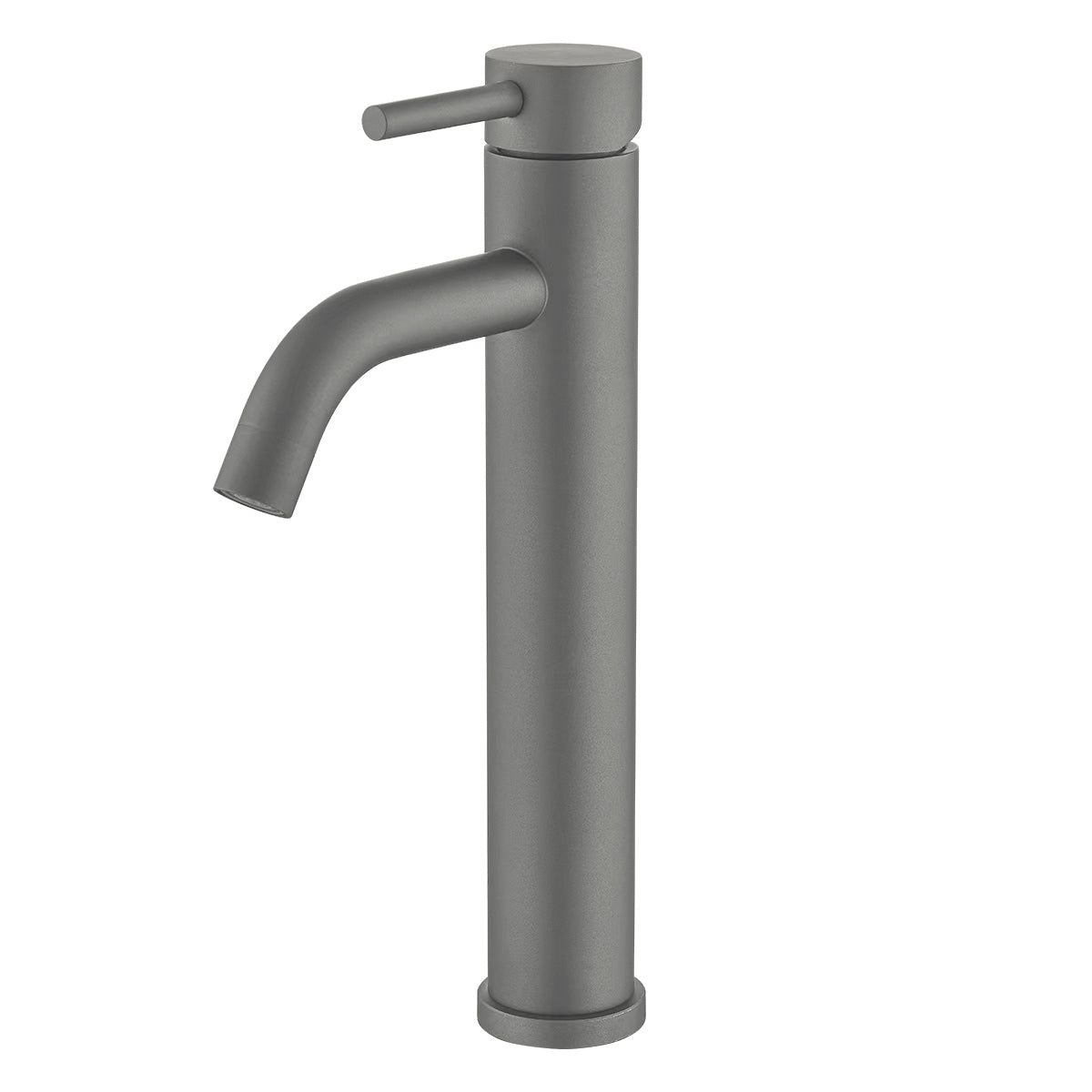 Grifo de lavabo alto para pica monomando redondo gun metal - Serie Jabalon