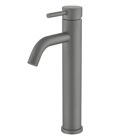 Grifo de lavabo alto para pica monomando redondo gun metal - Serie Jabalon