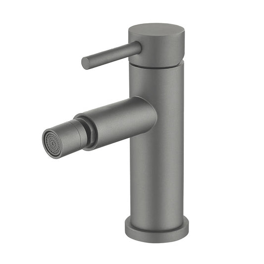 Grifo de bidet monomando redondo Gun metal - Serie Jabalon