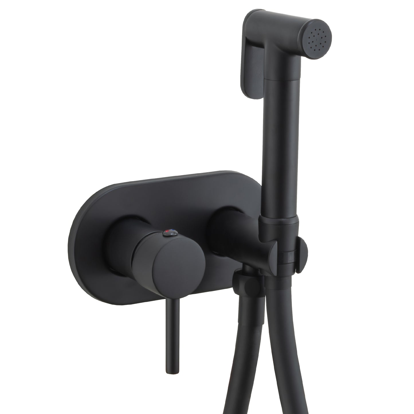 Grifo de bidet empotrado redondo negro mate- Serie Jucar