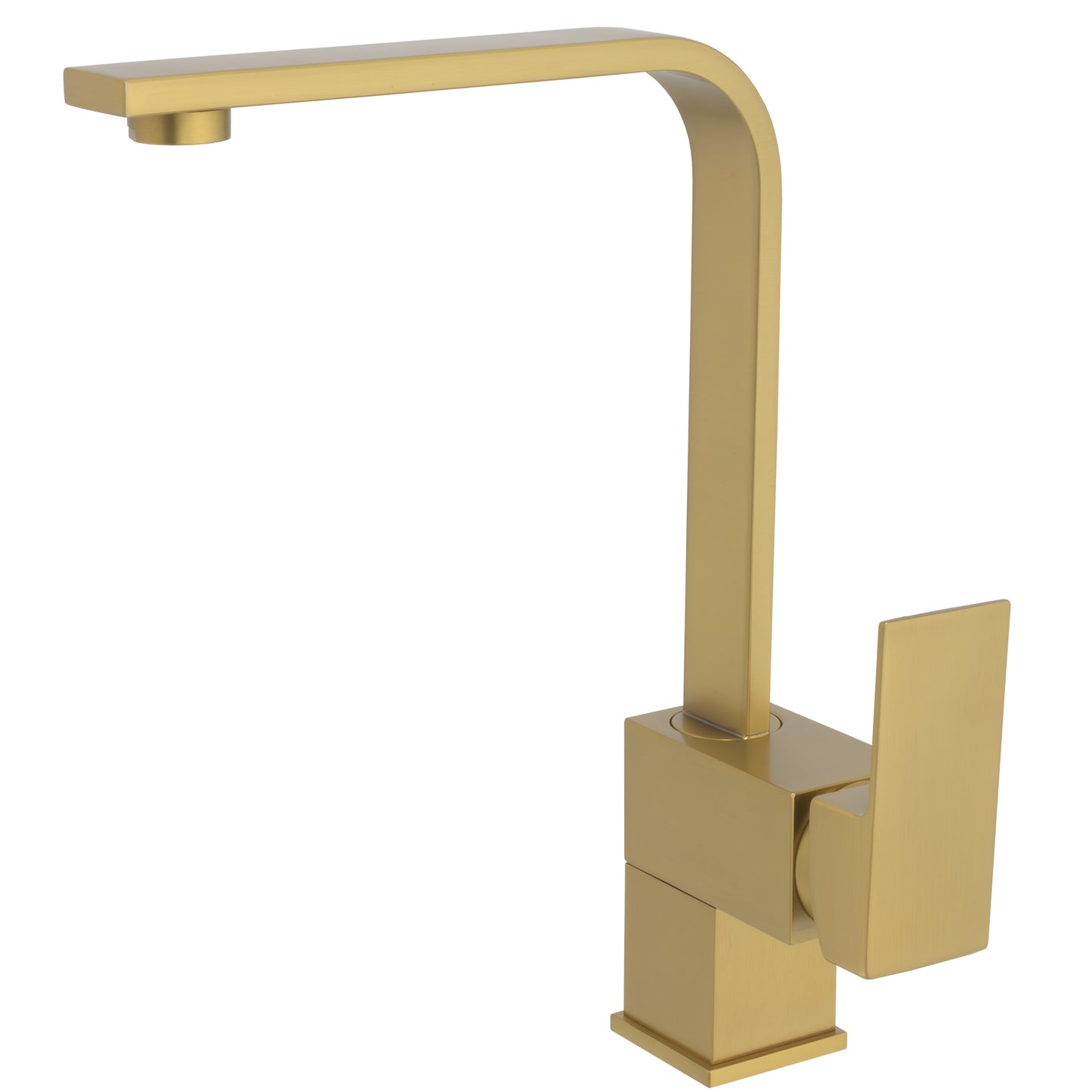 Grifo de cocina giratorio cuadrado monomando oro mate - Serie Lor