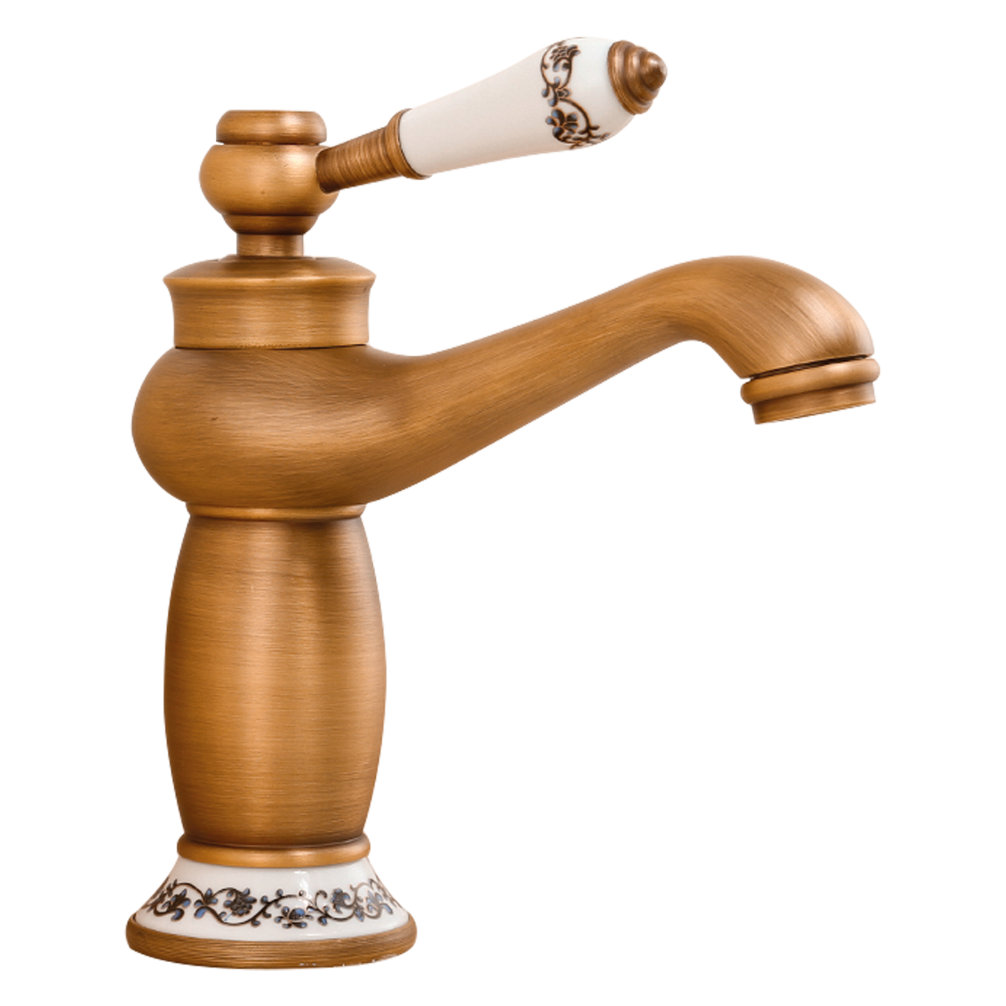 Grifo de lavabo monomando redondo retro diseño vintage - Serie Mijares