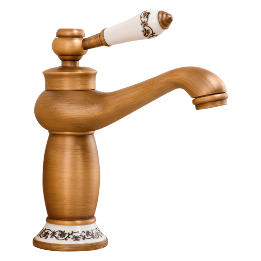 Grifo de lavabo monomando redondo retro diseño vintage - Serie Mijares