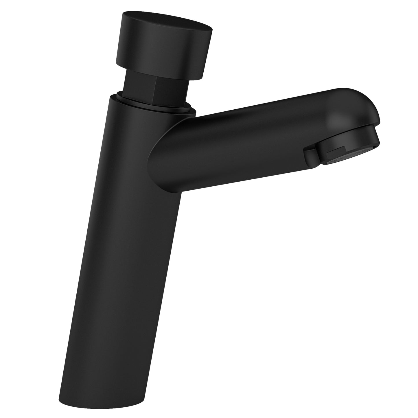 Grifo de lavabo con pulsador temporizador negro mate - Serie Navia