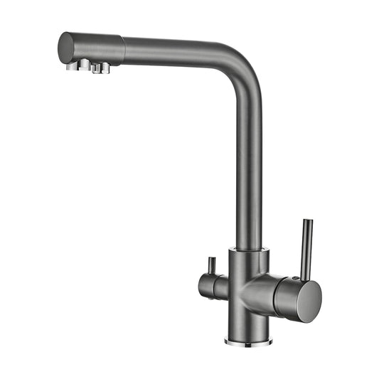 Grifo de cocina osmosis 3 vías redondo gun metal - Serie Nilo