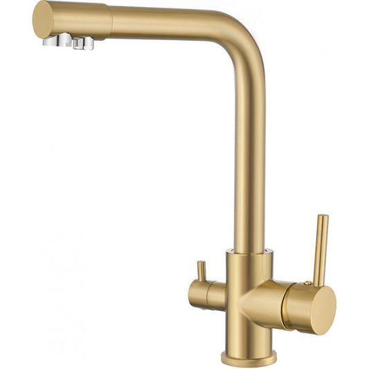 Grifo de cocina osmosis 3 vías redondo oro mate - Serie Nilo