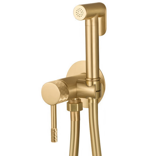 Grifo de bidet empotrado redondo dorado cepillado acabado maneta luxury - Serie Ofin