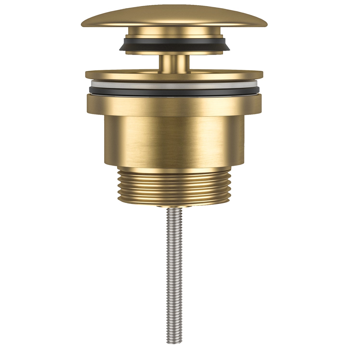 Valvula click clack para lavabo o bide redondo oro mate