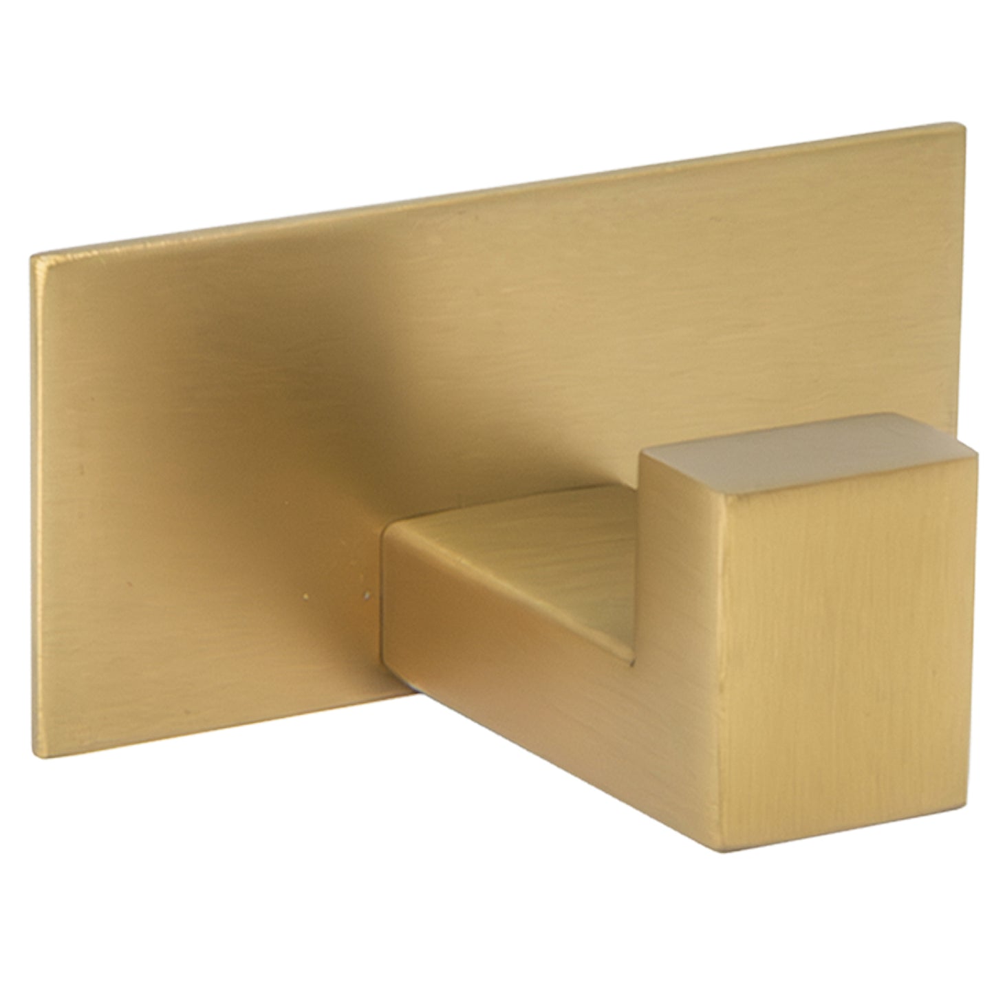 Percha cuadrada con adhesivo pegada oro mate con protección PVD