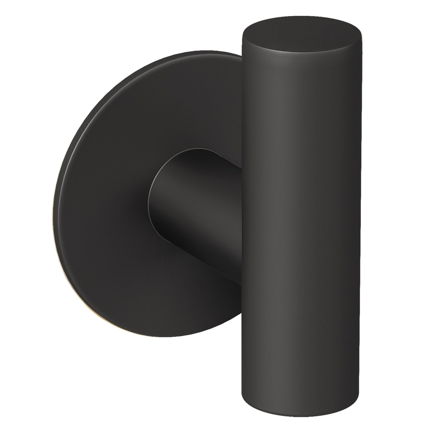 Percha redonda con adhesivo pegada negro mate