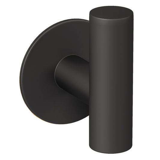 Percha redonda con adhesivo pegada negro mate