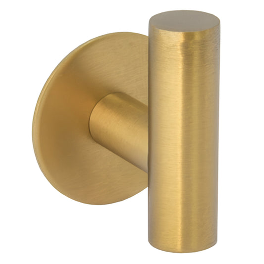 Percha redonda con adhesivo pegada oro mate con protección PVD
