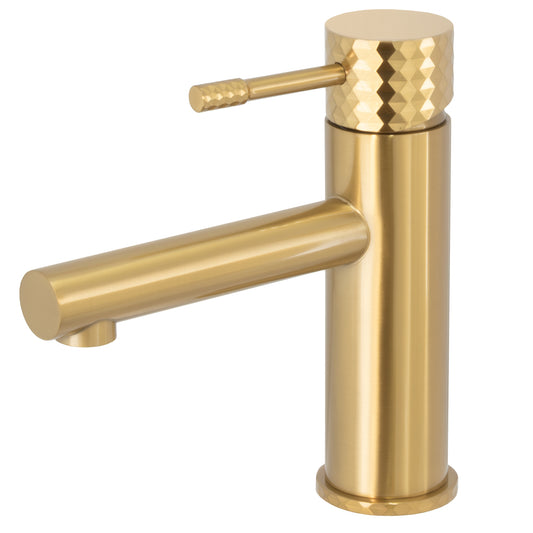 Grifo de lavabo  monomando acabado maneta luxury dorado cepillado - Serie Birim