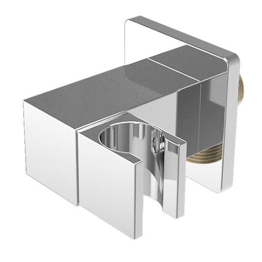 Soporte alcachofa de mano cuadrado inclinable cromado