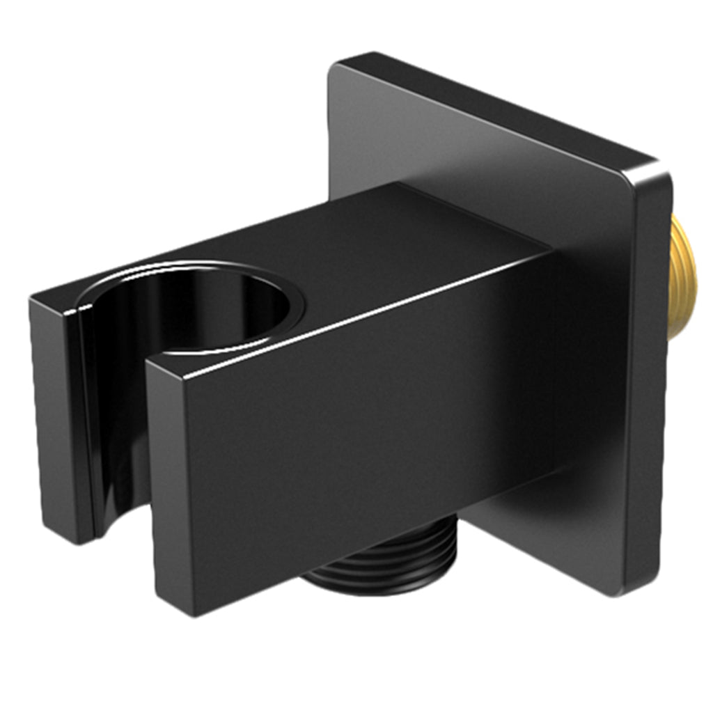 Soporte alcachofa de mano cuadrado negro mate