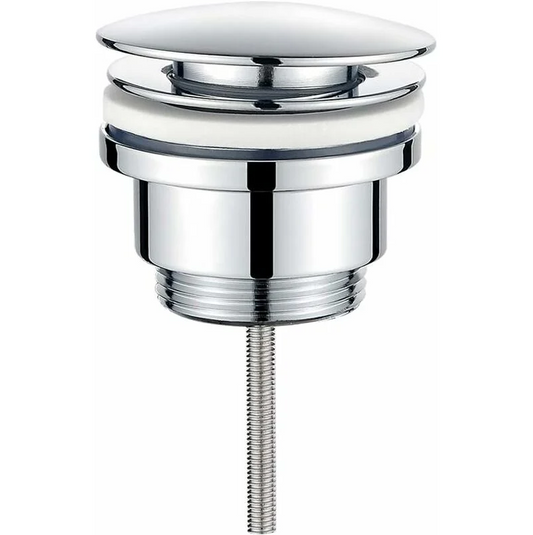 Valvula click clack para lavabo o bide redondo cromado