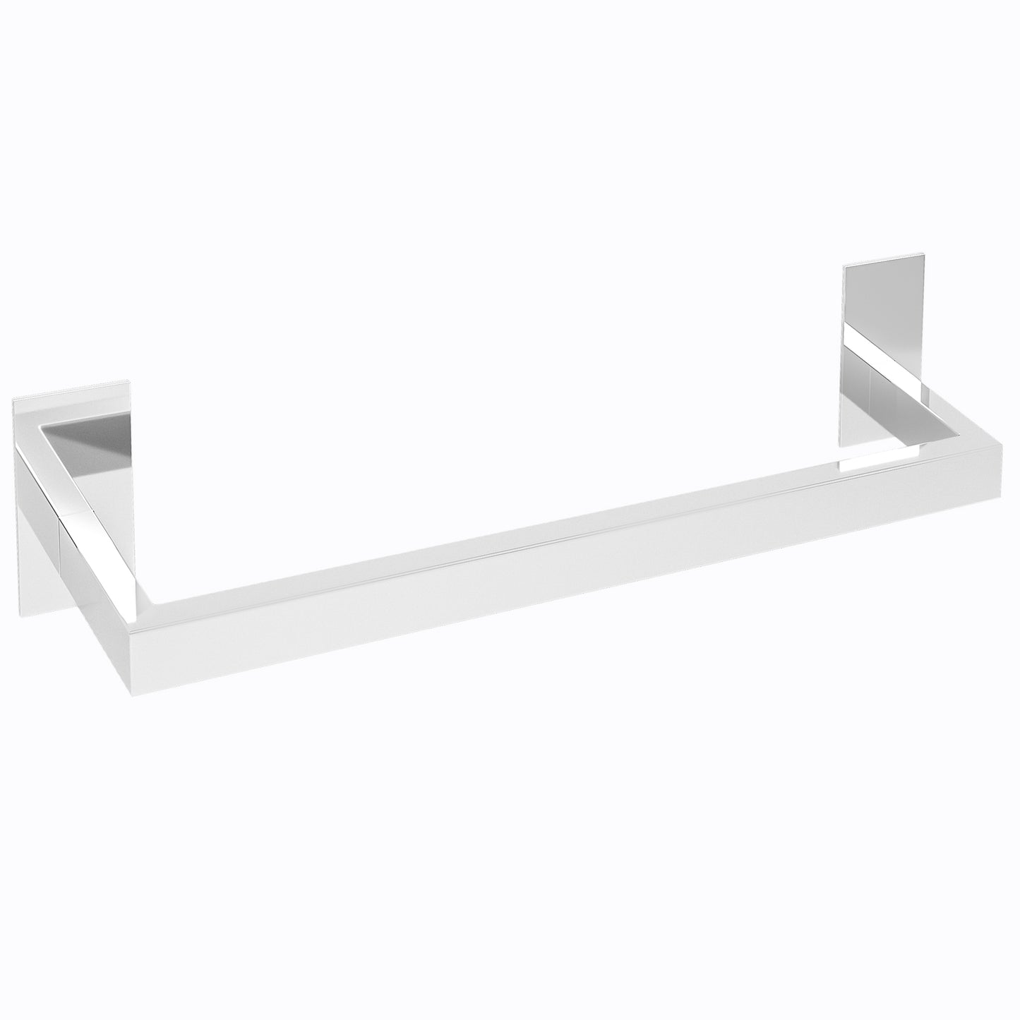 Toallero adhesivo pegado sin taladro cuadrado de 37 cm cromado para baño