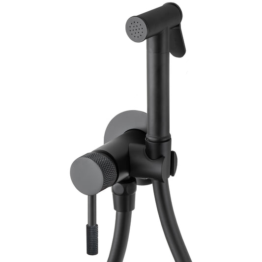 Grifo de bidet empotrado redondo negro mate acabado maneta luxury - Serie Torina