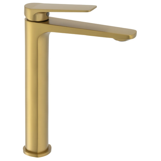 Grifo de lavabo alto pica monomando oro mate - Serie Valdivia