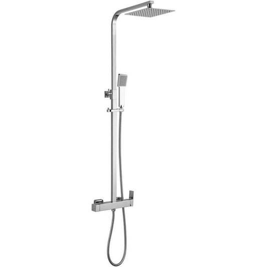 Barra de ducha monomando cuadrada ajustable hasta 120CM cromada - Serie Segura - 40cm
