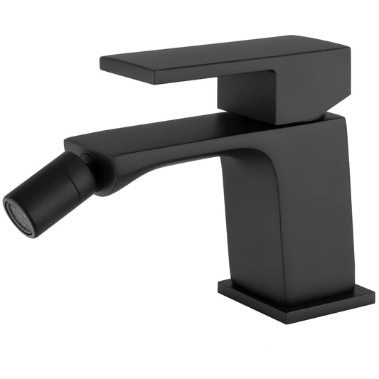 Grifo de bidé cuadrado monomando negro mate - Serie Carrion