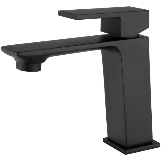 Grifo de lavabo cuadrado monomando negro mate - Serie Carrion