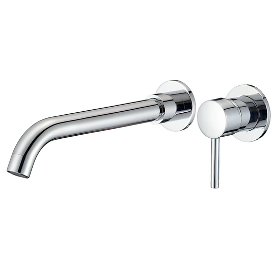 Grifo lavabo empotrado redondo monomando cromado con caño de 26CM - Serie Guadiana
