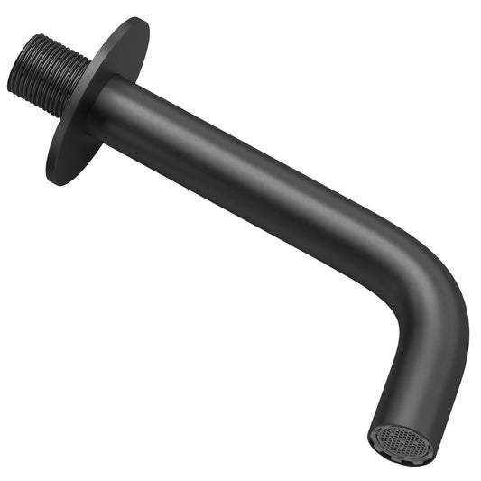 Caño redondo empotrado 15 cm negro mate para lavabo