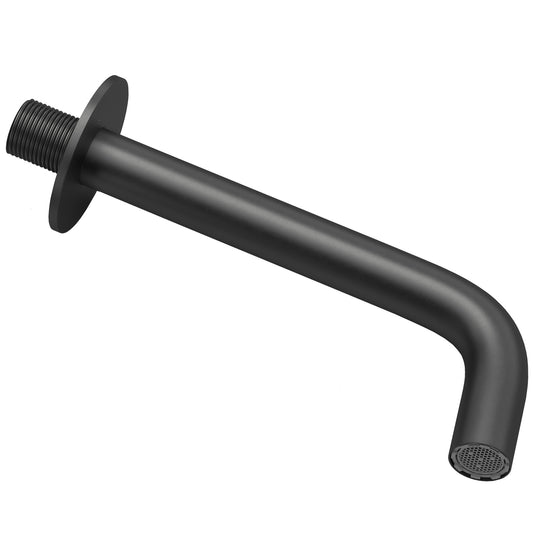 Caño redondo empotrado 21 cm negro mate para lavabo