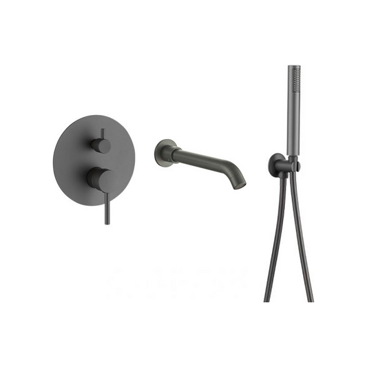 Grifo de bañera monomando gun metal - Serie jucar