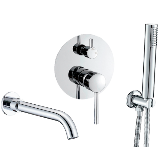 Grifo de bañera monomando cromado con caño de 21CM - Serie Jucar