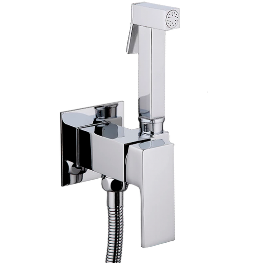Grifo de bidet empotrado cuadrado cromado - Serie tajo