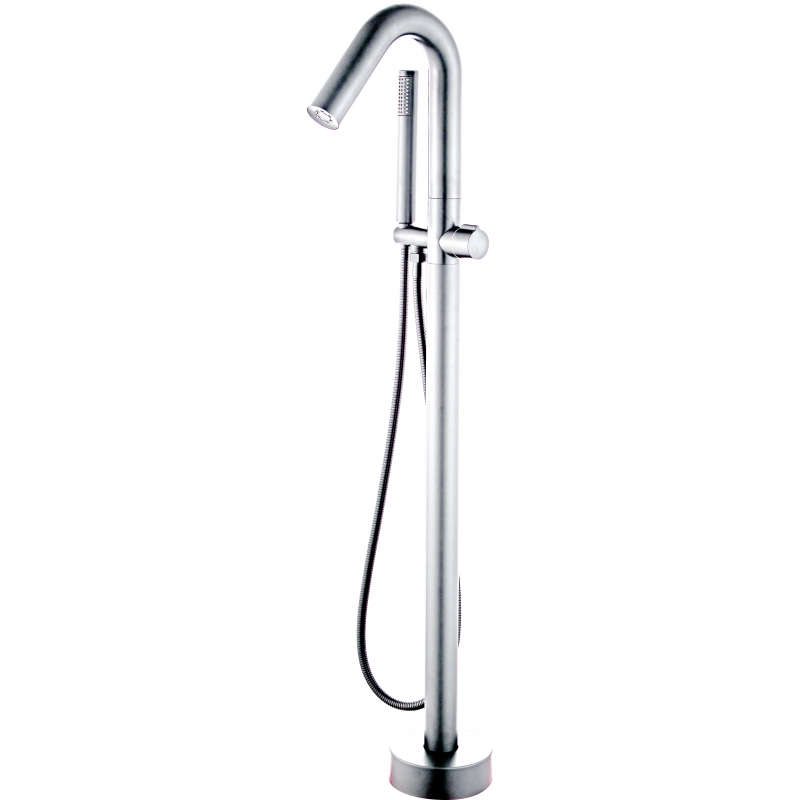 Grifo de bañera exenta de pie cromado con tridente alto - Serie Turia