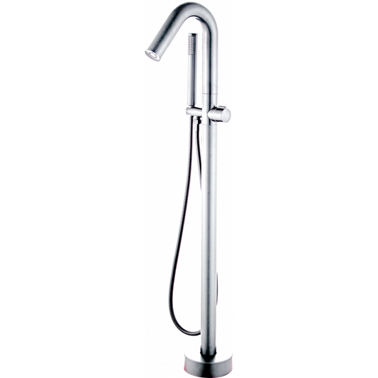 Grifo de bañera exenta de pie cromado con tridente alto - Serie Turia