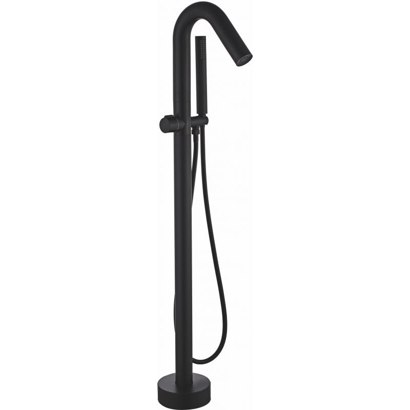 Grifo de bañera exenta de pie negro mate con tridente alto - Serie Turia