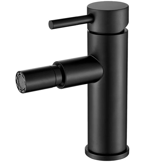 Grifo de bidet monomando redondo negro mate - Serie Jabalon